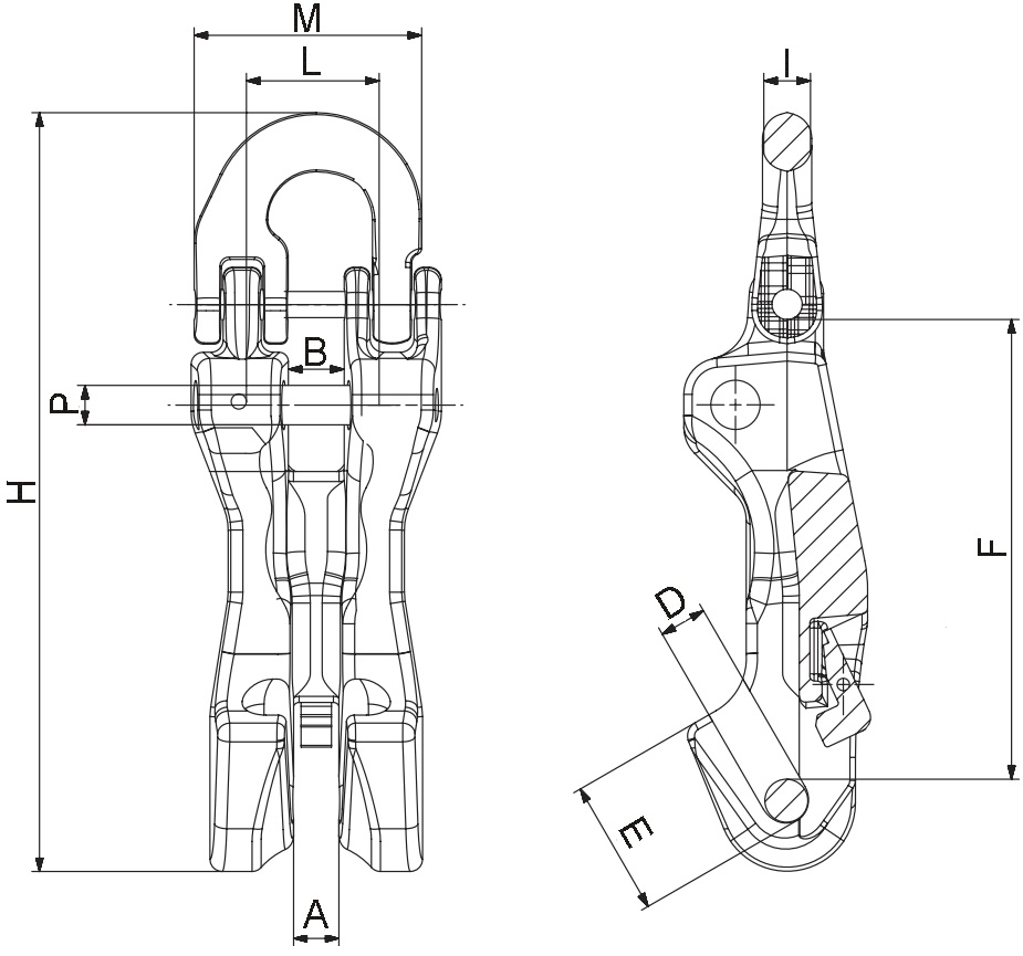 Verkürzungsklauen mit Kuppelanschluss, mit Sicherung Produktbild img2 L