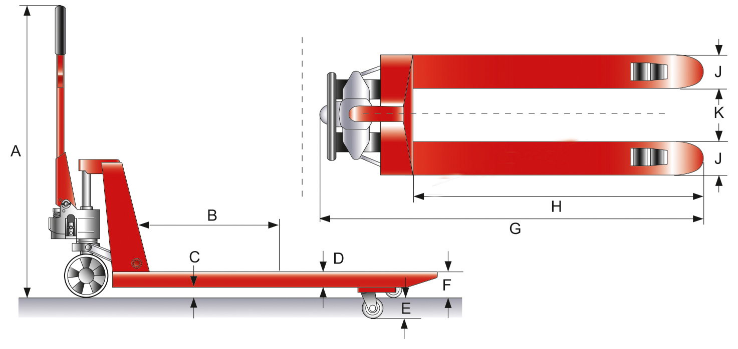 McBULL® Hubwagen, 2,5 t, 1150 mm Produktbild img2 L