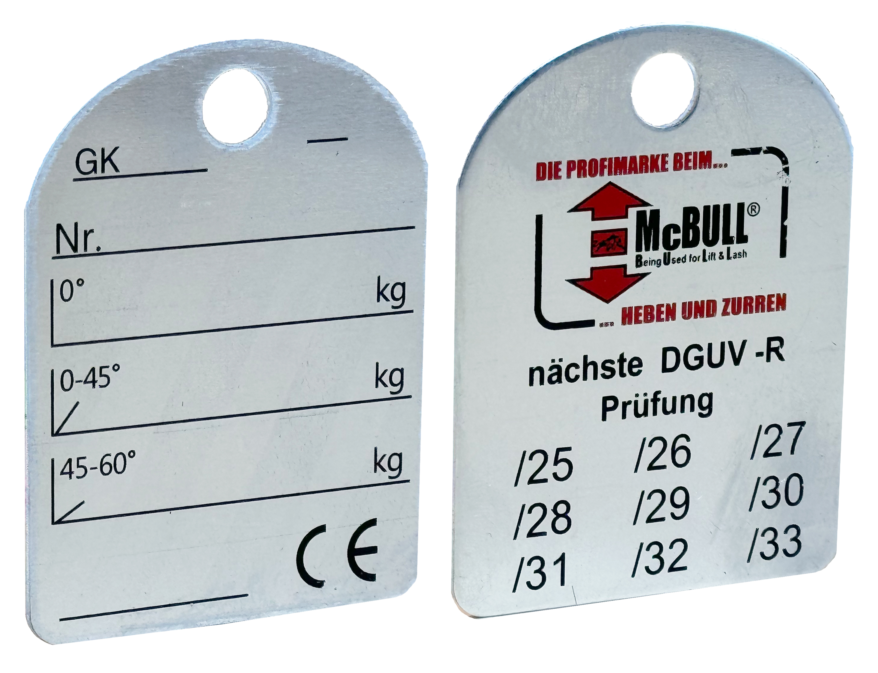 Tragkraft-Plakette für Anschlagketten - McBULL® Ausführung Produktbild img1 L