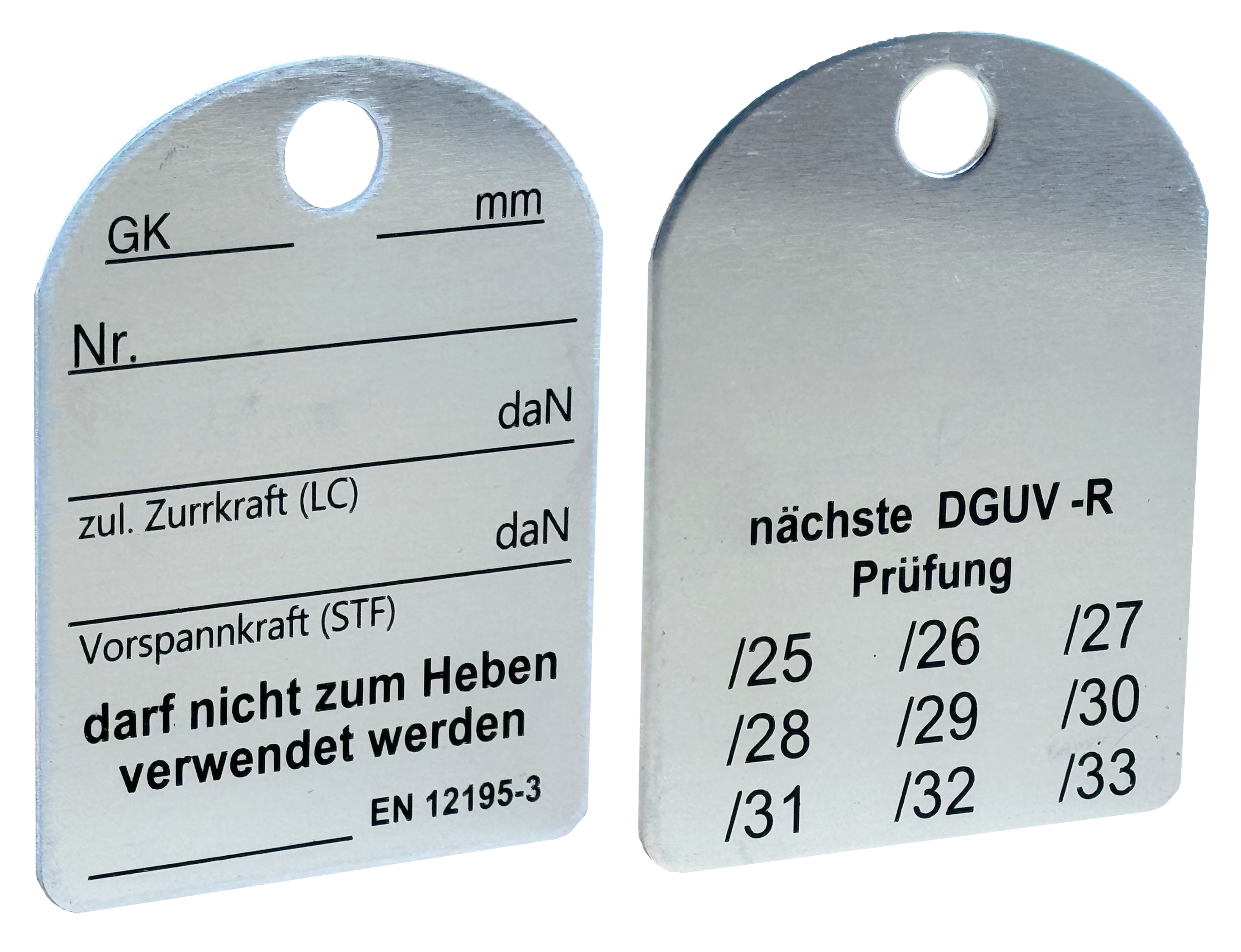 Zurrkraft-Plakette für Zurrketten - neutrale Ausführung Produktbild img1 L