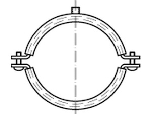 DIN 4109 Zn 48 - 53 / M 8 + M 10 Rohrschelle m. Schalldämpfung gal Zn S Produktbild img1 L