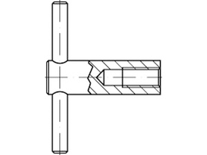 DIN 6305 Stahl 5 M 10 brüniert, fester Knebel eingepr. brün S Produktbild img1 L