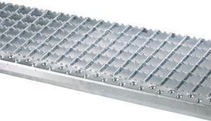 Podesttreppe, fahrbar, einseitig begehbar, mit Stahlgitterrost-Stufen und Plattform Produktbild img2 L