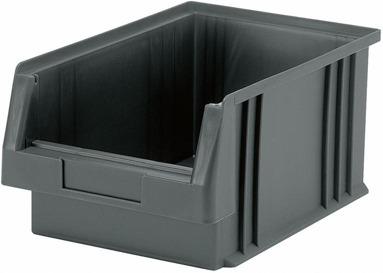 Kunststoff-Sichtlagerkasten, Serie PLK, grau Produktbild img1 L