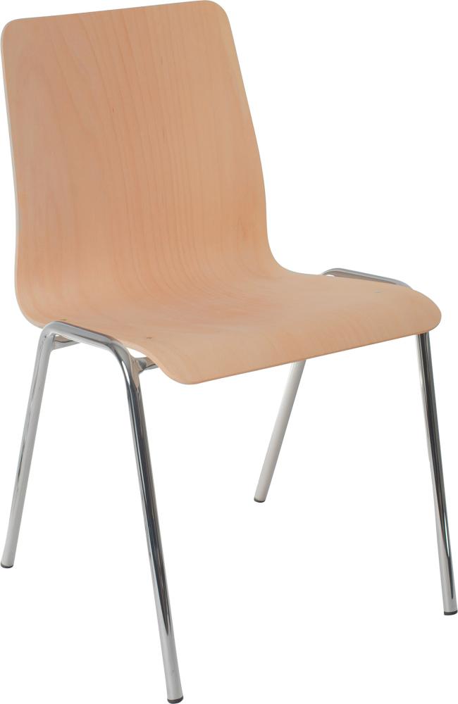 Holzschalenstuhl Gestell Chrom Produktbild img1 L