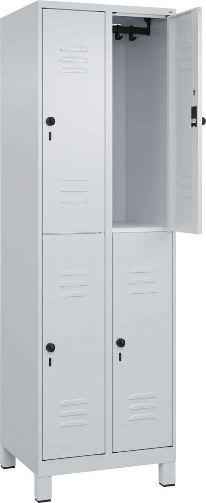 Garderobenschrank Classic PLUS, doppelstöckig, mit Sockel Produktbild img1 L