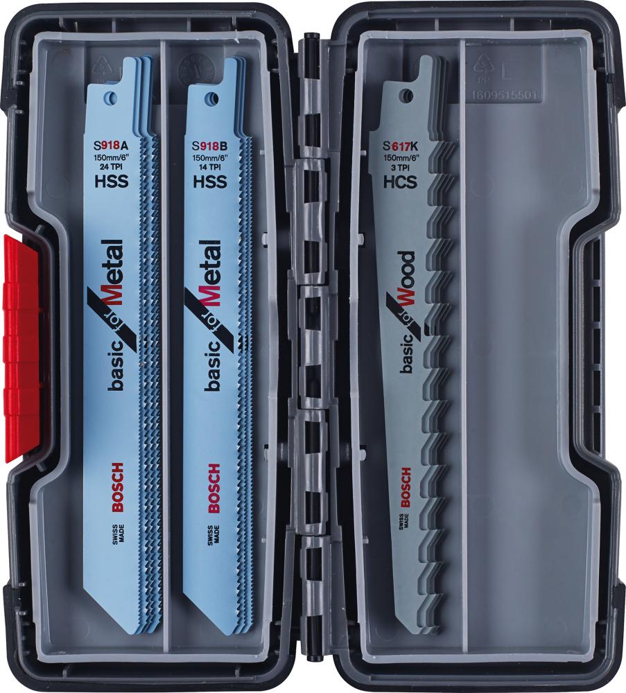 Säbelsägeblatt-Set Bosch 15-teilig Basic for Wood and Metal Produktbild img1 L
