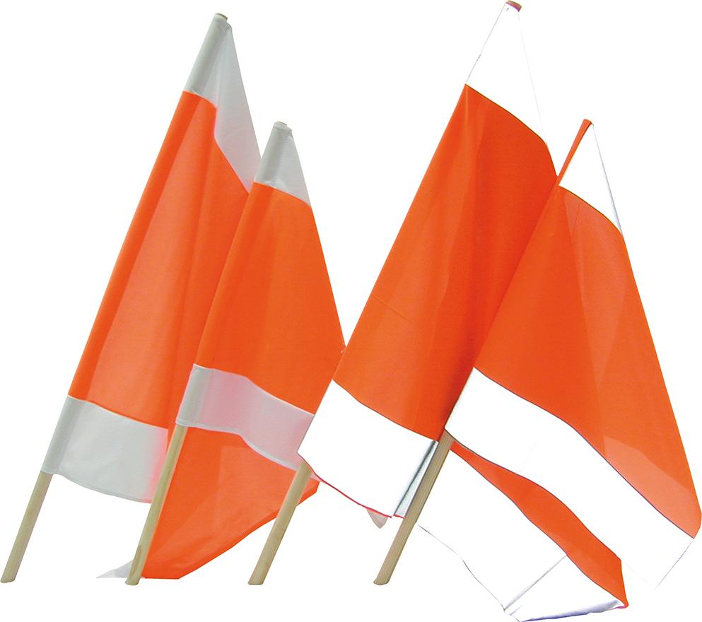 Warnflagge weiß-orange-weiß 50x50cm Produktbild img1 L