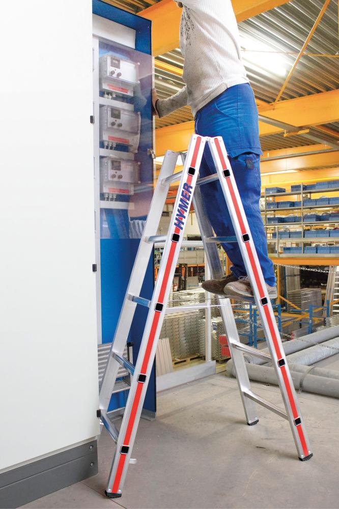 Sprossen-Stehleiter, beidseitig begehbar Produktbild img1 L