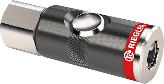 Sicherheitskupplung mit Druckknopf drehbar, NW 7,4mm IG G1/4" RIEGLER Produktbild img1 L