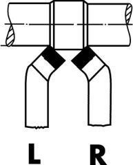 Gebogener Drehmeißel, DIN 4972 - ISO2, Hartmetall, P 25/30 rechts Produktbild img2 L