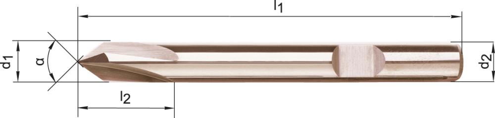 Vollhartmetall-NC-Entgratfräser, Spitzenwinkel 60° Produktbild img2 L