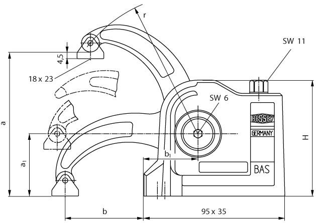 Compact-Spanner, offene Befestigungsbohrung, Modell BAS-C Produktbild img2 L