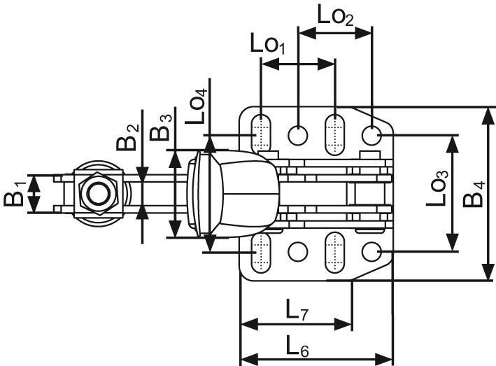 Senkrechtspanner mit offenem Arm und waagerechter Grundplatte Produktbild img4 L