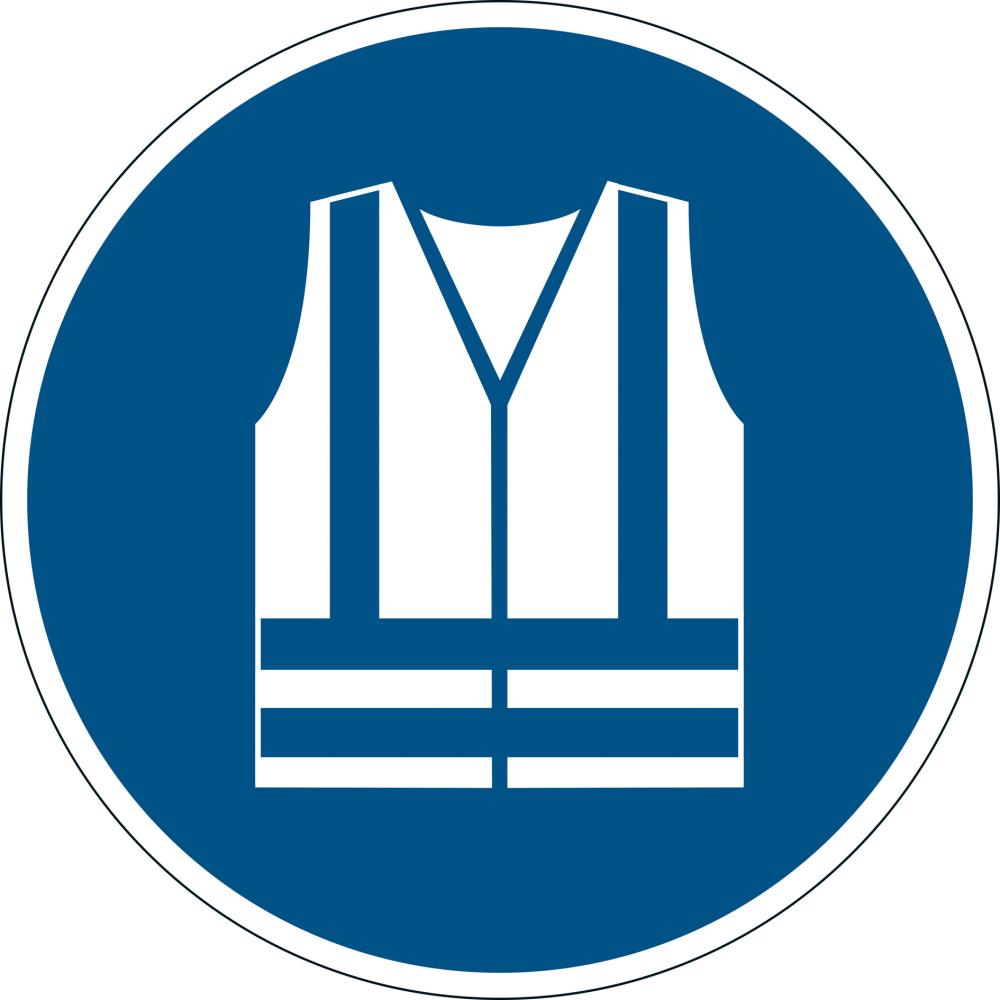 Sicherheitskennzeichen Warnweste benutzen D 430 mm, selbstklebend Produktbild img1 L