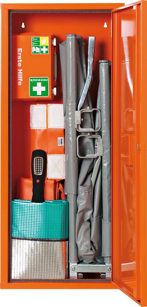 Anbausafe, gefüllt, mit Erste-Hilfe-Trage, orange Produktbild img2 L