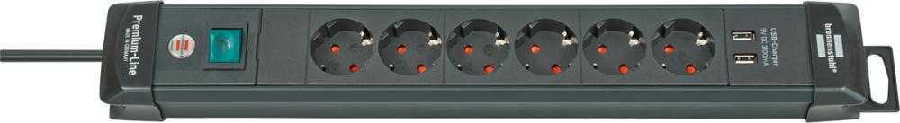 Steckdosenleiste 6-fach H05VV-F3G1,5 3m Premium-Line USB Brennenstuhl Produktbild img1 L