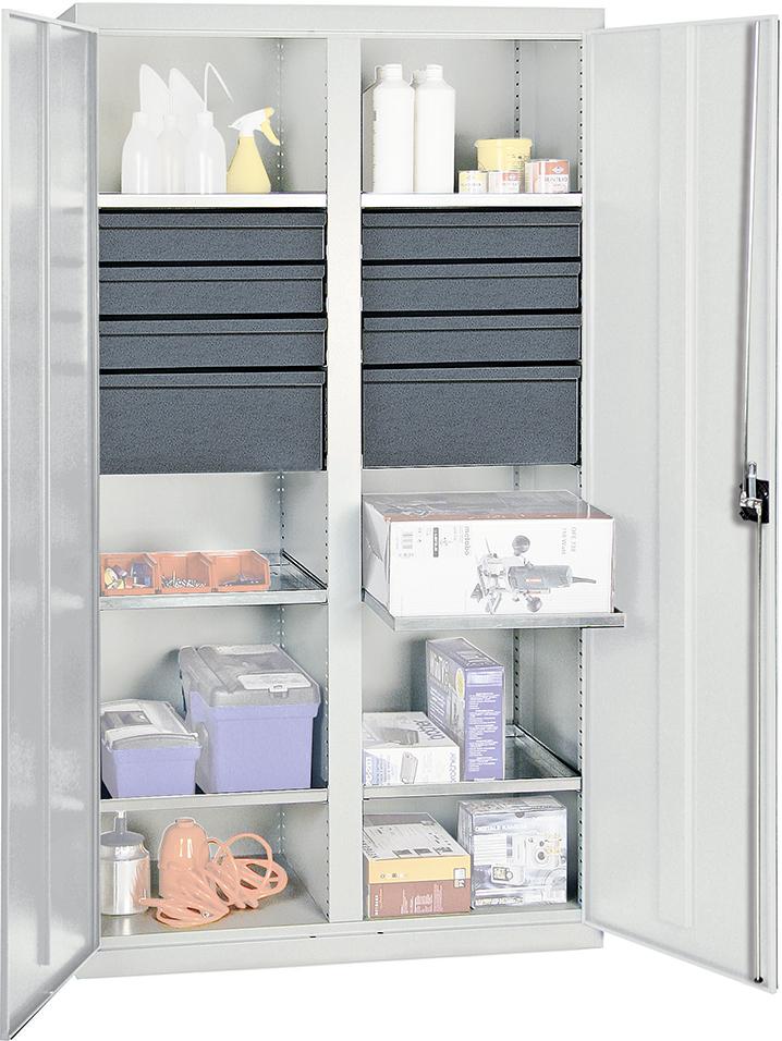 Werkzeug- und Materialschrank Serie 3000, 6 Schubladen 100 mm, 2 Schubladen 200 mm, 6 Wannenböden, Mitteltrennwand Produktbild img1 L