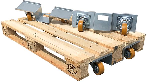 Europaletten-Roller-Set (2Stk.) je 2 Lenk rollen ø 100 mm Produktbild img1 L