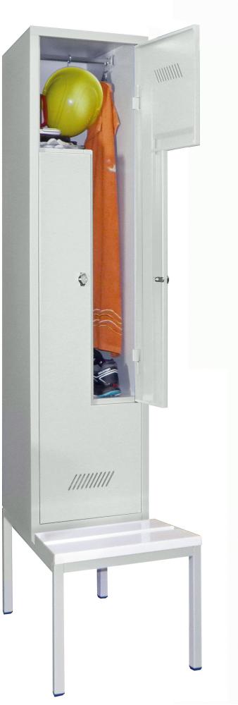 Z-Garderobenschrank mit Sitzbank in weiß Produktbild img1 L