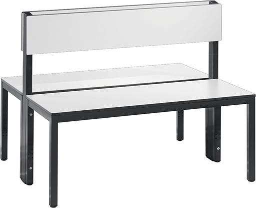 Doppelseitige Sitzbank, mit Rückenlehne, ohne Schuhrost Produktbild img1 L