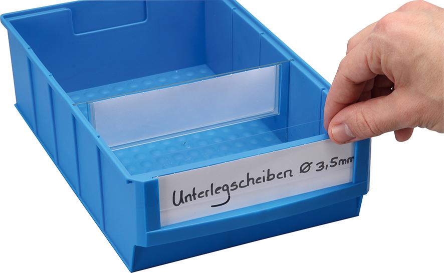 Papieretikett + Etikettenschutzfolie für Kleinteilekasten ProfiPlus ShelfBox Produktbild img1 L