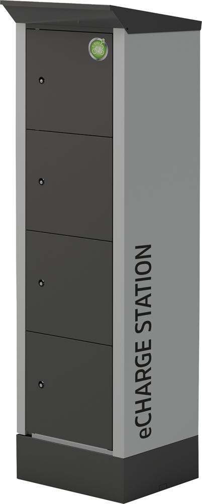 E-Bike Ladestation 600x500x2095/2000mm KEY Lock RAL 7035/Grau metallic Produktbild img1 L