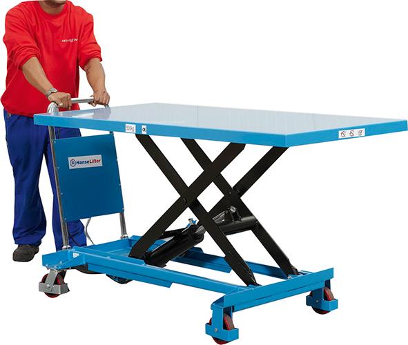 Hubtischwagen breit 1600x800 mm Plattform 500 kg Tragfähigkeit Produktbild img6 L