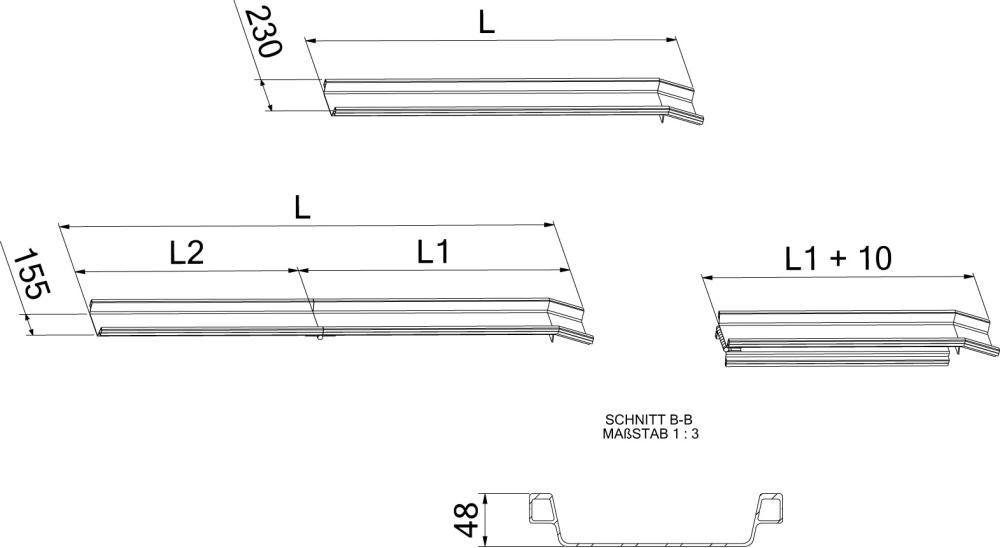 Aluminium-Verladeschiene, faltbar Produktbild img2 L