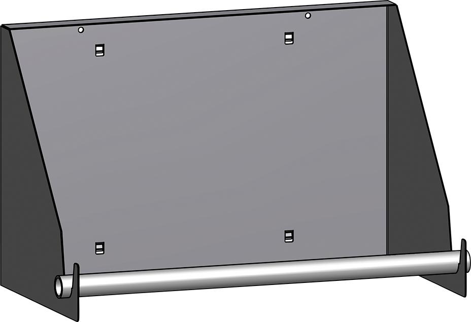 Halter für Papierrollen passend f. Lochwände Lochung 10X10 mm RAL 7019Rollenbreite bis 386 mm Produktbild img1 L