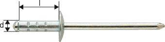 Mehrbereichs-Blindniet Stahl/Stahl Großkopf 4x13mm GESIPA PolyGrip Produktbild img1 L