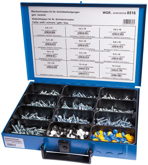 Sortiment Nummernschildschrauben verzinkt mit PVC-Kappen Produktbild img1 L