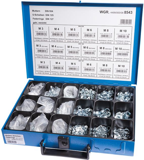 Sortiment Muttern + Scheiben DIN 934-8/DIN 125/DIN 127, verzinkt Produktbild img1 L