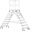 Z600 Podest-Treppe, fahrbar, beidseitig begehbar, mit Stahlgitterrost-Stufen und Plattform Produktbild img1 S