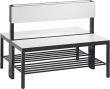 Doppelseitige Sitzbank, mit Rückenlehne und Schuhrost Produktbild img1 S