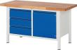 Werkbank Basic-8 1500x700x840mm, 3S-1T-1FB RAL 7035/5012 Produktbild img1 S