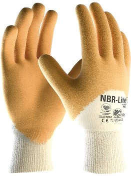 ATG Nitril-Handschuh NBR LITE Gr. 9, gelb/weiß Produktbild