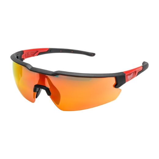 Milwaukee Schutzbrille kratzfest rot verspiegelt Produktbild img1 L