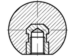 DIN 319 Kunststoff Form E-Ms schwarz Kugelköpfe, E = mit Gewindebuchse Messing Produktbild