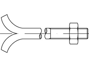 DIN 529 Mu Stahl Form C galvanisch verzinkt Steinschrauben, mit Spaltdolle, mit Sechskantmutter Produktbild img1 S