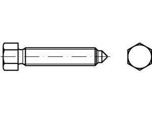 DIN 564 22 H (8.8) Ri Sechskantschrauben mit Ansatzspitze und kleinem Sechskant, mit Rille Produktbild img1 S
