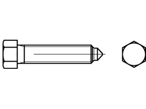 DIN 564 22 H (8.8) Sechskantschrauben mit Auslauf, Ansatzspitze und kleinem Sechskant Produktbild img1 S
