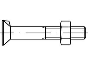 DIN 604 Mu Stahl Senkschrauben mit Nase, mit Sechskantmutter Produktbild img1 S