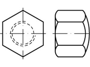DIN 917 A 2 Sechskant-Hutmuttern, niedrige Form Produktbild
