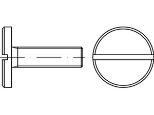 DIN 921 4.8/5.8 galvanisch verzinkt Flachkopfschrauben mit Schlitz und großem Kopf Produktbild img1 S