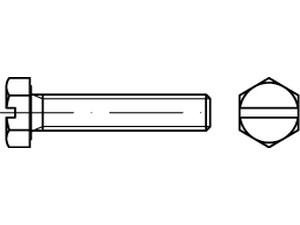 DIN 933 8.8 Sz galvanisch verzinkt Sechskantschrauben mit Gewinde bis Kopf, Kopf mit Schlitz nach DIN 962 Produktbild img1 S