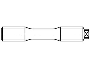DIN 2510 Mu 1.7709 Form L AD W7 Schraubenbolzen mit Dehnschaft, mit langem Gewinde, mit 2 Muttern Produktbild img1 S