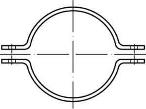 DIN 3567 1.4571 (A5) Form A Rohrschellen, gleichschenkelig Produktbild