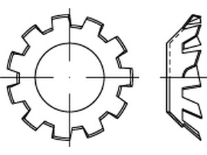 DIN 6797 Federstahl Form V galvanisch verzinkt Fächerscheiben, versenkt Produktbild img1 S
