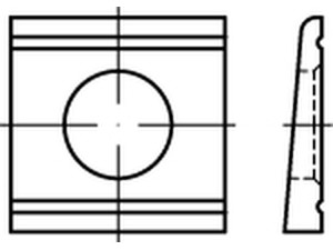 DIN 6918 Stahl vergütet Scheiben, vierkant, keilförmig 8%, für HV-Verbindungen an U-Profilen Produktbild img1 S